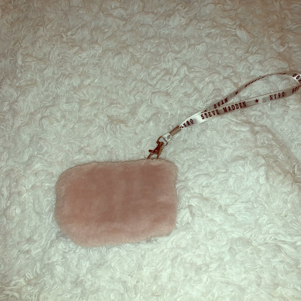 Steve Madden Pink Furry Wristlet - Never Used